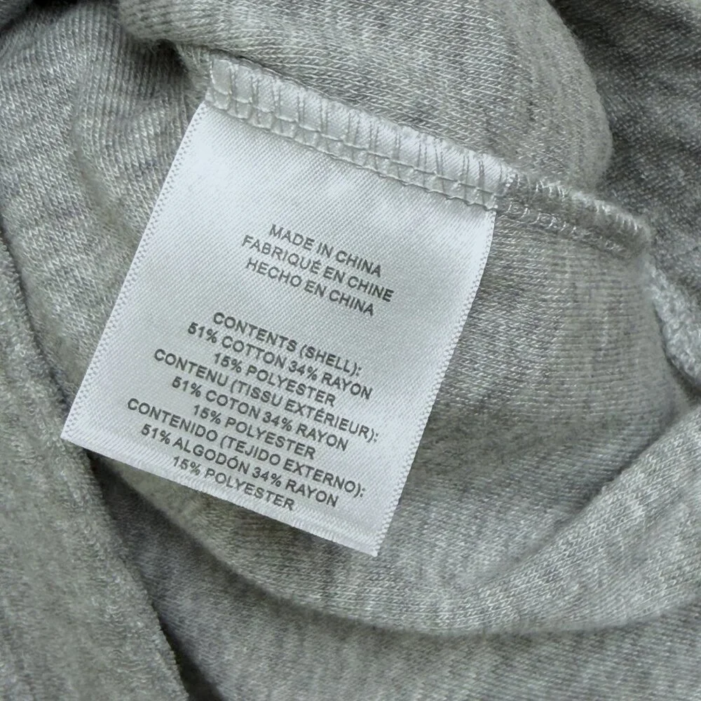 Onia Gray Terry Pullover Medium Gray Long-Sleeve Casual Sweatshirt